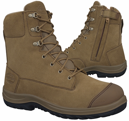 Other view of Oliver - Safety Boots - Mens - High-Leg Ankle - Lace Up with Side Zipper - Nubuck Leather - WB 34-674 - Beige - Size 9 - 9320922574016