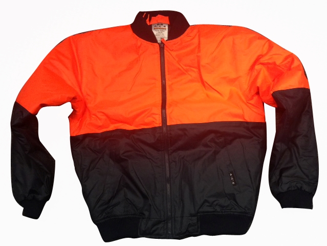 Other view of Men's Waterproof Bomber Jacket – Nylon – Hi-Vis Orange/Navy – 50 – CWIN0005 – ACE