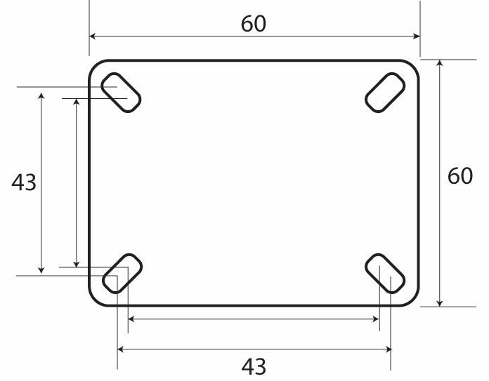 Other view of Twin Wheel Plate Castor with Total Lock Brake - Swivel - 70 kg - Rubber Tyre - Grey - 50 mm - G2 Series - Easyroll - EHI