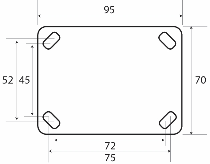 Other view of Plate Castor - Fixed - 100 kg - Polyurethane Tyre - Grey - 125 mm - G7 Series - Easyroll - EHI