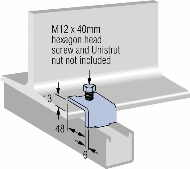 Other view of CLAMP BEAM Z/P CLIP UNISTRUT P1386 270KG