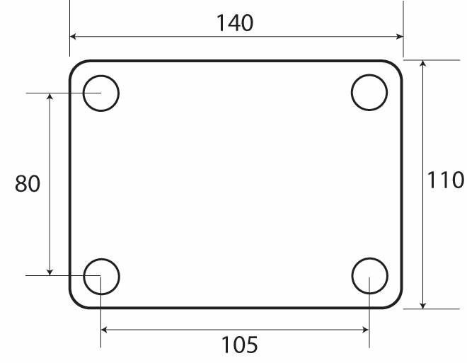 Other view of Plate Castor - Swivel - 200 kg - Rubber Tyre - Grey - 200 mm - i4 Series - Easyroll - EHI