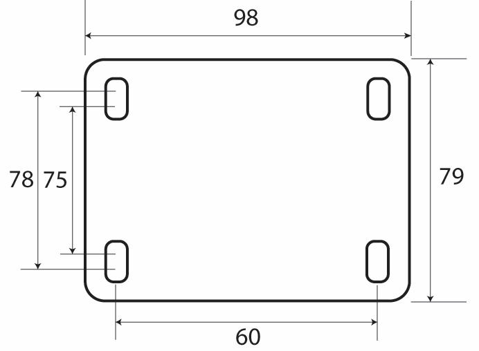 Other view of Plate Castor - Fixed - 90 kg - Rubber Tyre - Blue - 75 mm - i6 Series - Easyroll - EHI