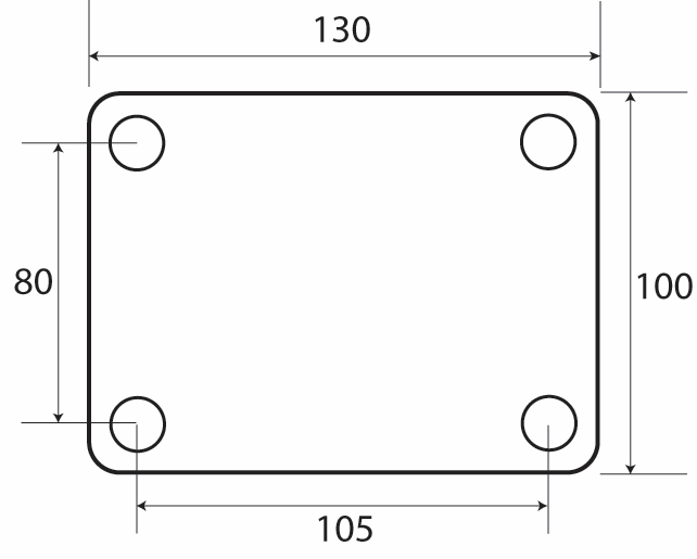 Other view of Plate Castor - Fixed - 340 kg - Polyurethane/Nylon Tyre - Red - 125 mm - J3 Series - Easyroll - EHI