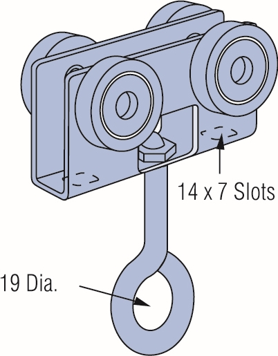 Other view of TROLLEY 4W 32X80MM W/19MM DIA EYE BOLT