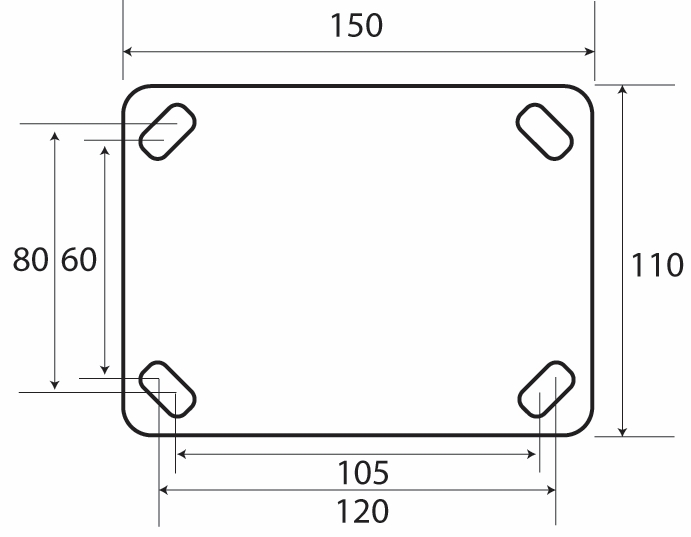 Other view of Plate Castor - Swivel - 1150 kg - Cast Iron Tyre - Black - 200 mm - TH Series - Easyroll - EHI