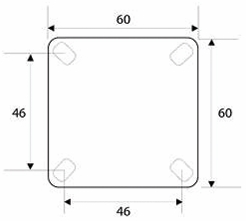 Other view of Plate Castor - Fixed - 55 kg - Rubber Tyre - Grey - 75 mm - G1 Series - Easyroll - EHI