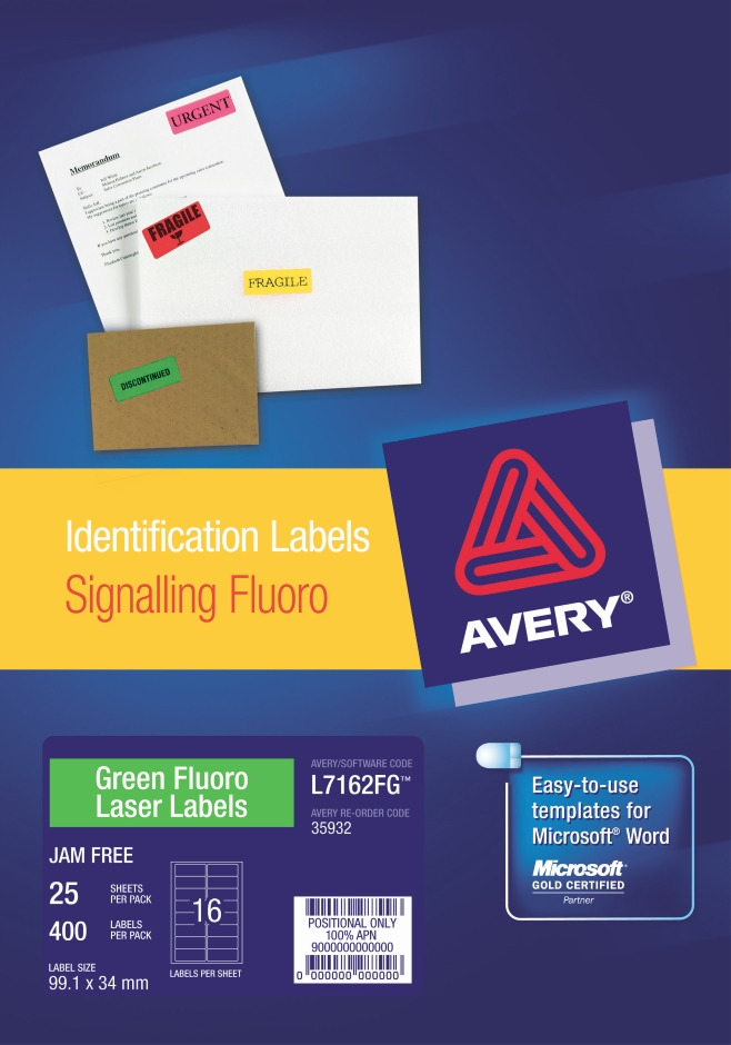 Other view of High Visibility Shipping Label - Paper - Fluorescent Orange - 99.1 mm x 34 mm - Avery