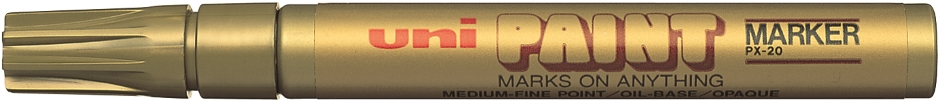 Other view of Paint Marker - Gold - Medium Fine Bullet - 2.2 - 2.8 mm Tip - PX-20 - Uni Mitsubishi Pencil