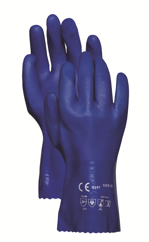 Other view of Prosafe Premium 806-27-9 PVC Chemical Resistant Gloves - Blue L