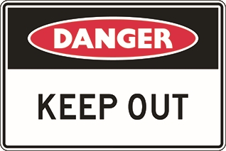 Other view of Safety Sign - Danger - Keep Out - Colorbond Steel - Red/Black/White - 300 x 225 mm - Prosafe