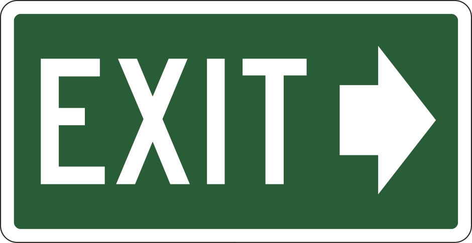 Other view of Safety Sign - Directional - Exit Right Arrow Picto - Polypropylene - White/Green - 350 x 180 mm - Prosafe