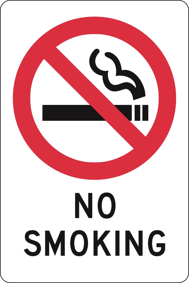 Other view of Safety Sign - Prohibition - No Smoking - Self Adhesive Vinyl - Black On White - 180 x 250 mm - Prosafe