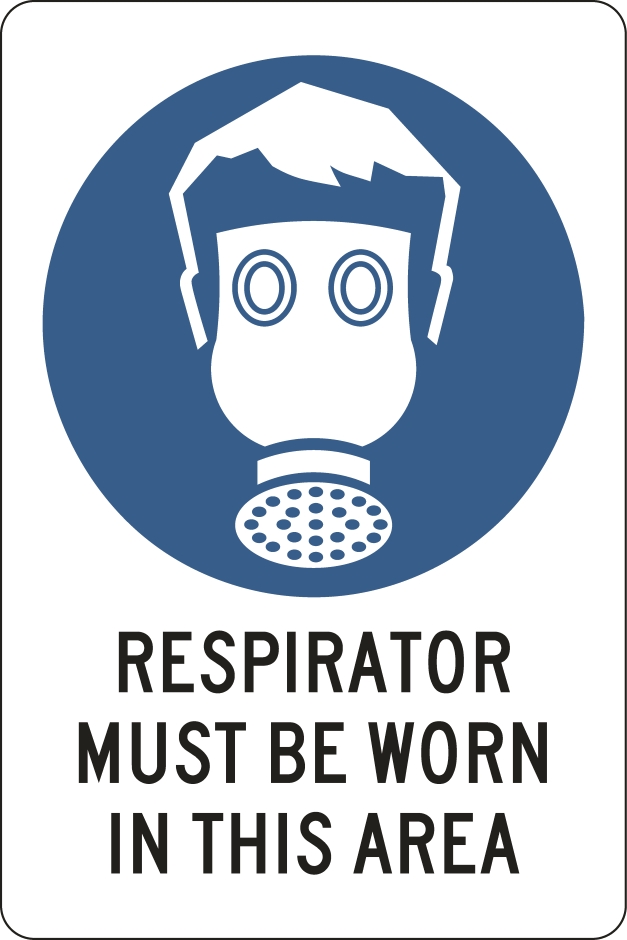 Other view of Safety Sign - Mandatory - Respirator Must Be Worn In This Area - Polypropylene - Black On White - 225 x 300 mm - Prosafe