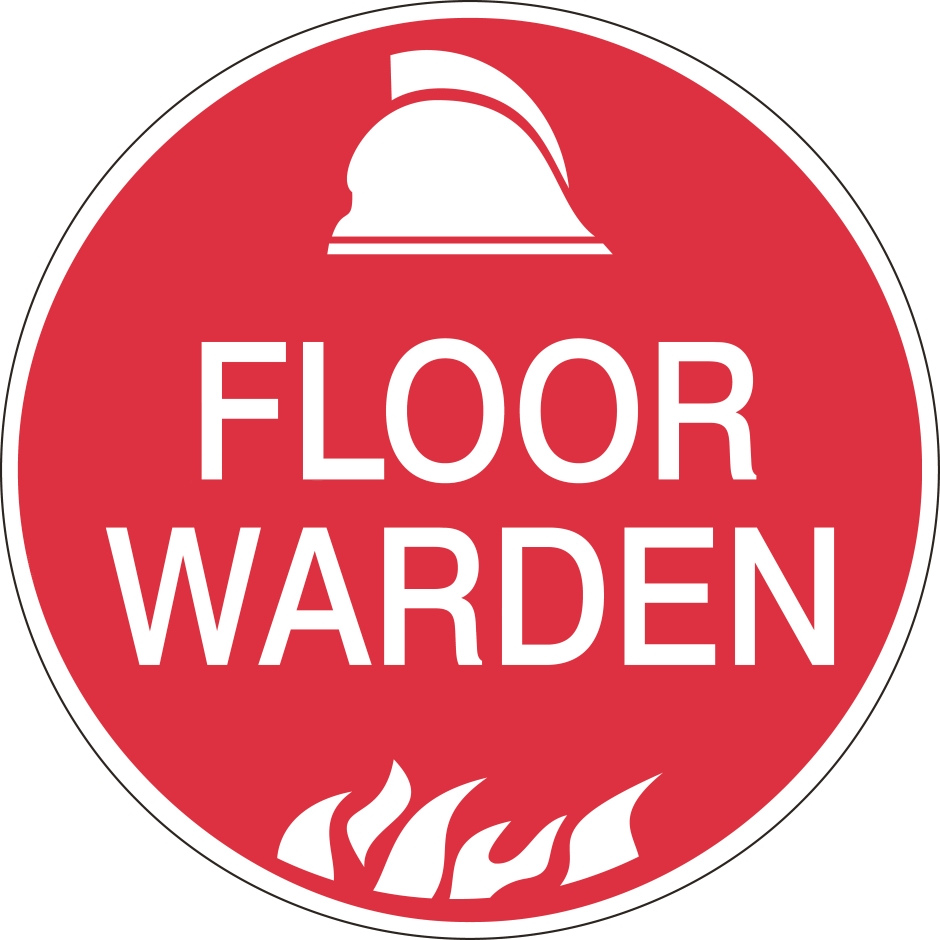 Other view of Hard Hat Sticker - Floor Warden - Self Adhesive Vinyl - White on Red - 56 mm - 793313 - Prosafe - (5/Pack)