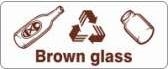 Other view of Safety Sign - Recycling - Brown Glass - Polyethylene - 450 x 180 mm - Prosafe