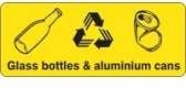 Other view of Safety Sign - Recycling - Glass Bottles and Aluminium Cans - Self-Adhesive Sticker - 180 x 250 mm - Prosafe