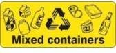 Other view of Safety Sign - Recycling - Mixed Containers - Self-Adhesive Sticker - 300 x 125 mm - Prosafe