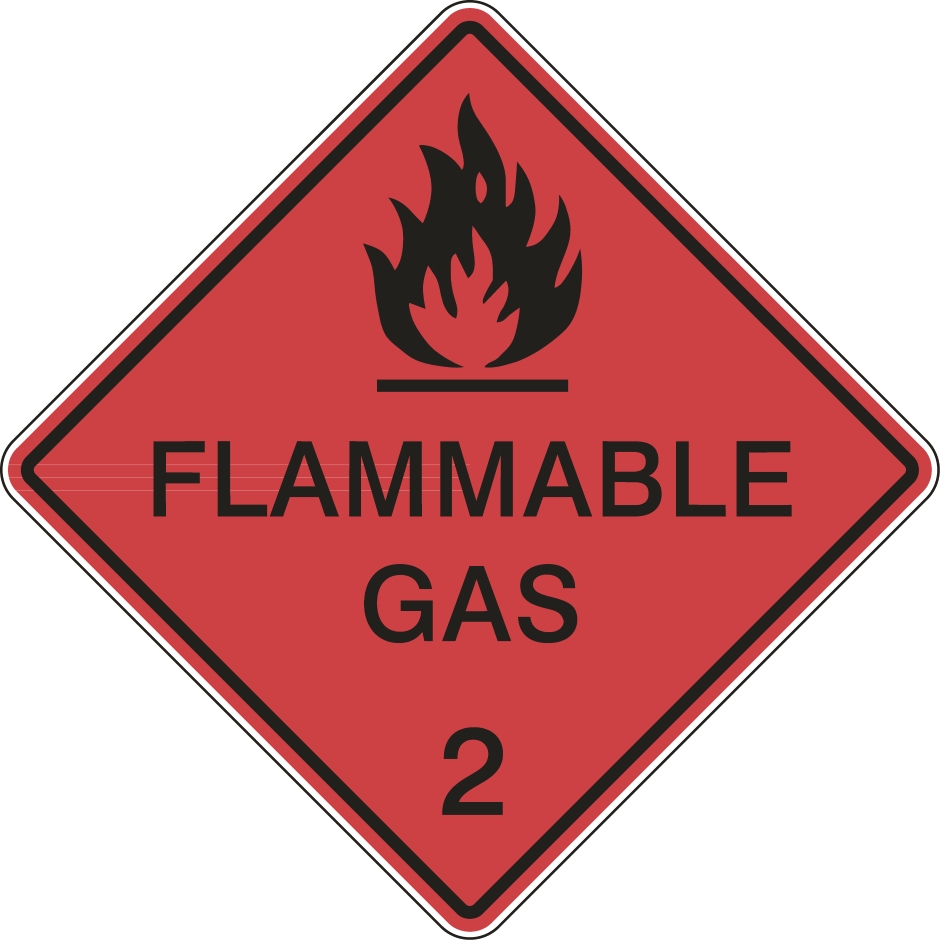 Other view of Safety Sign - Dangerous Goods Class Diamond - Flammable Gas 2 - Polypropylene - Black On Red - 270 x 270 mm - Prosafe