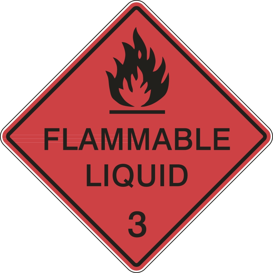 Other view of Safety Sign - Dangerous Goods Class Diamond - Flammable Liquid 3 - Self Adhesive Vinyl - Black On Red - 250 x 250 mm - Prosafe