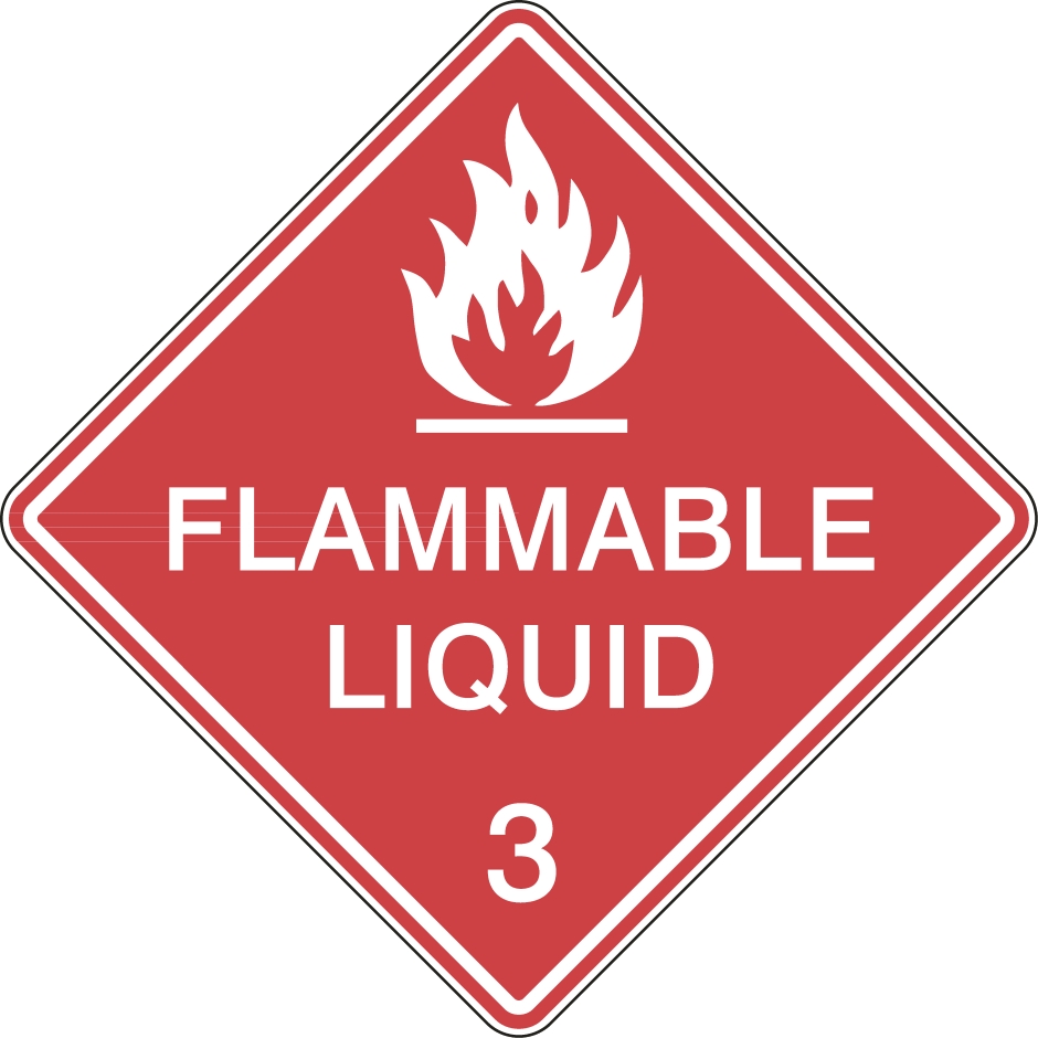 Other view of Safety Sign - Dangerous Goods Class Diamond - Flammable Liquid 3 - Polypropylene - White On Red - 250 x 250 mm - Prosafe