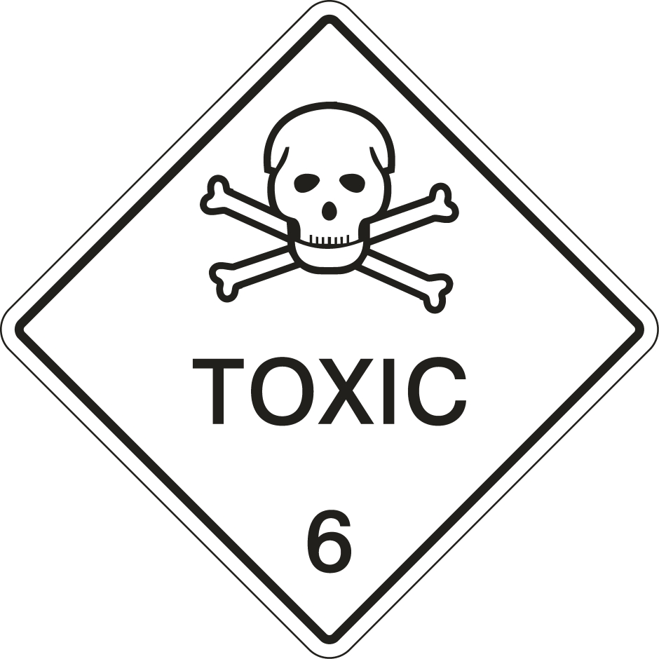 Other view of Safety Sign - Dangerous Goods Class Diamond - Toxic 6 - Self Adhesive Vinyl - Black On White - 150 x 150 mm - Prosafe