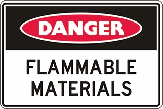 Other view of Safety Sign - Danger - Flammable Materials - Metal - Red/Black/White - 600 x 450 mm - Prosafe