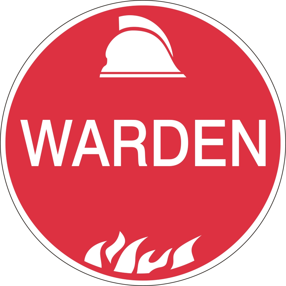 Other view of Hard Hat Sticker - Warden - Self Adhesive Vinyl - White on Red - 56 mm - 1946032 - Prosafe - (5/Pack)