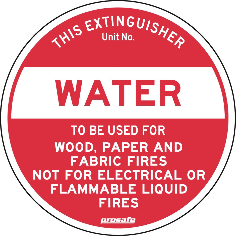 Other view of Safety Sign - Fire Equipment - Extinguisher Water - Polypropylene - Red/White - 200 mm - Prosafe