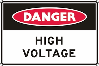 Other view of Safety Sign - Danger - High Voltage - Non Aluminium - Red/Black/White - 450 x 225 mm - Prosafe