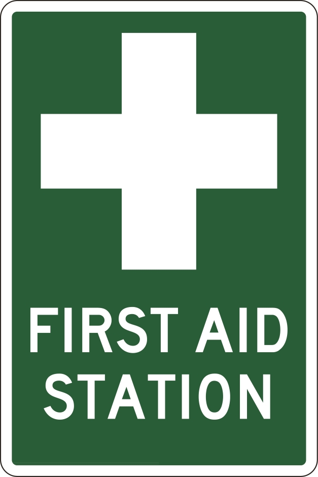 Other view of Safety Sign - Emergency Information - First Aid Station - Polypropylene - White/Green - 450 x 600 mm - Prosafe