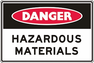 Other view of Safety Sign - Danger - Hazardous Materials - Polypropylene - Red/Black/White - 600 x 450 mm - Prosafe