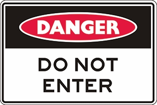 Other view of Safety Sign - Danger - Do Not Enter - Polypropylene - Red/Black/White - 450 x 300 mm - Prosafe