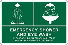 Other view of Safety Sign - Emergency Information - Emergency Shower and Eye Wash - Polypropylene - White/Green - 450 x 300 mm - Prosafe