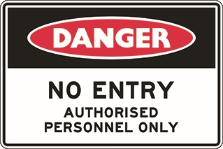 Other view of Safety Sign - Danger - No Entry - Authorised Persons Only - Flute - Red/Black/White - 600 x 450 mm - Prosafe