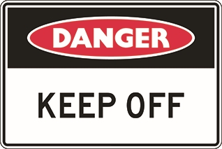 Other view of Safety Sign - Danger - Keep Off - Polypropylene - Red/Black/White - 600 x 450 mm - Prosafe