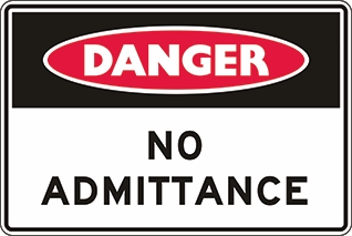 Other view of Safety Sign - Danger - No Admittance - Polypropylene - Red/Black/White - 300 x 225 mm - Prosafe