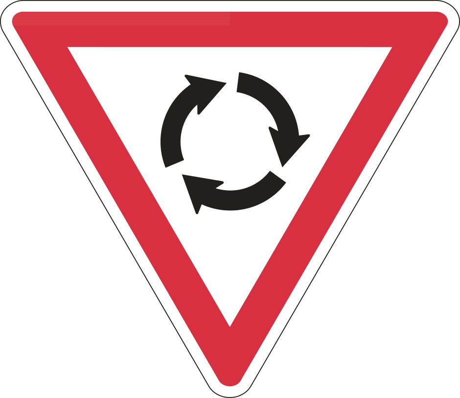 Other view of Safety Sign - Traffic - Reflective - Give Way On Roundabout - Aluminium - Black/Red/White - 750 mm - Prosafe