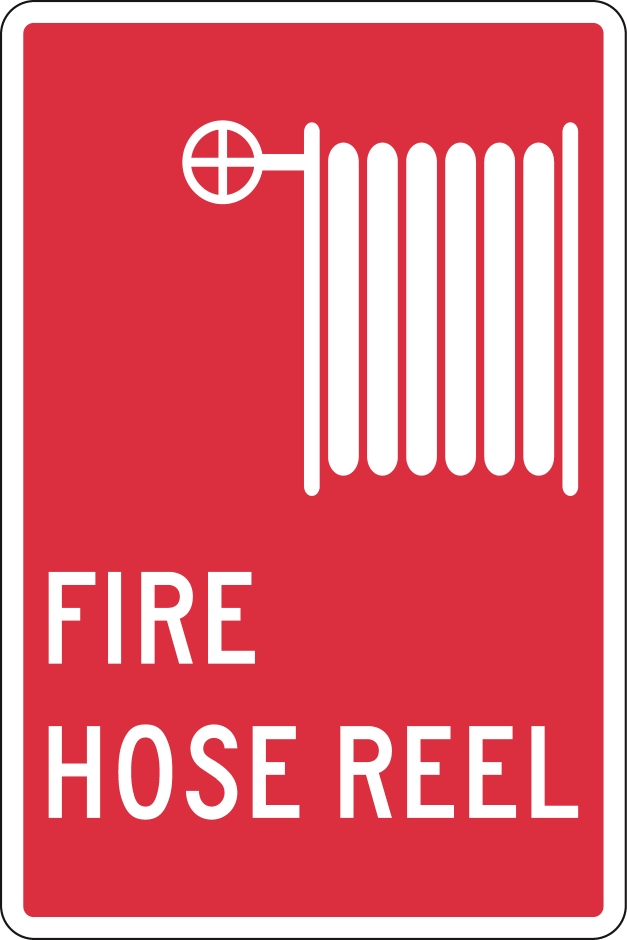 Other view of Safety Sign - Fire Equipment - Fire Hose Reel - Polypropylene - White On Red - 300 x 450 mm - Prosafe