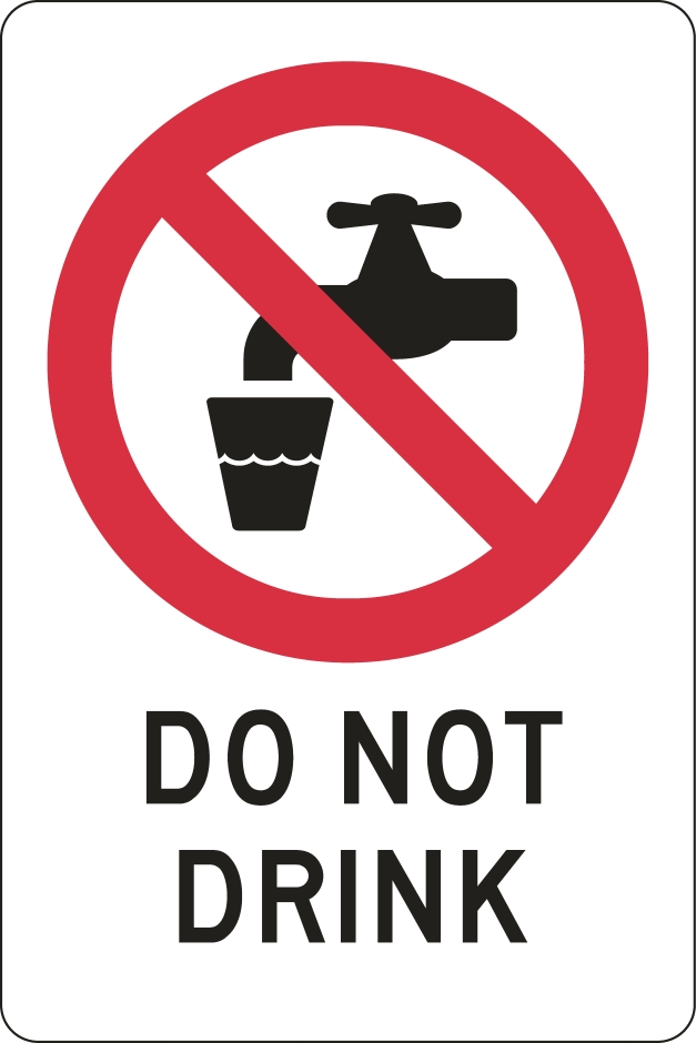 Other view of Safety Sign - Prohibition - Do Not Drink - Polypropylene - Black On White - 225 x 300 mm - Prosafe