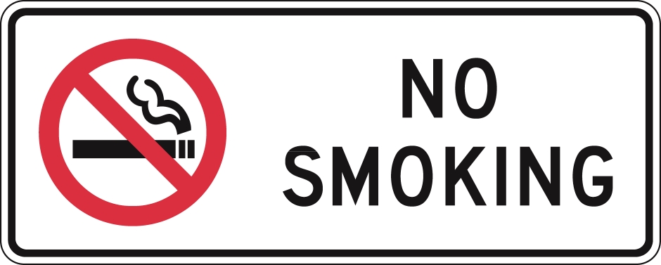 Other view of Safety Sign - Prohibition - No Smoking - Self Adhesive Vinyl - Black On White - 450 x 180 mm - Prosafe