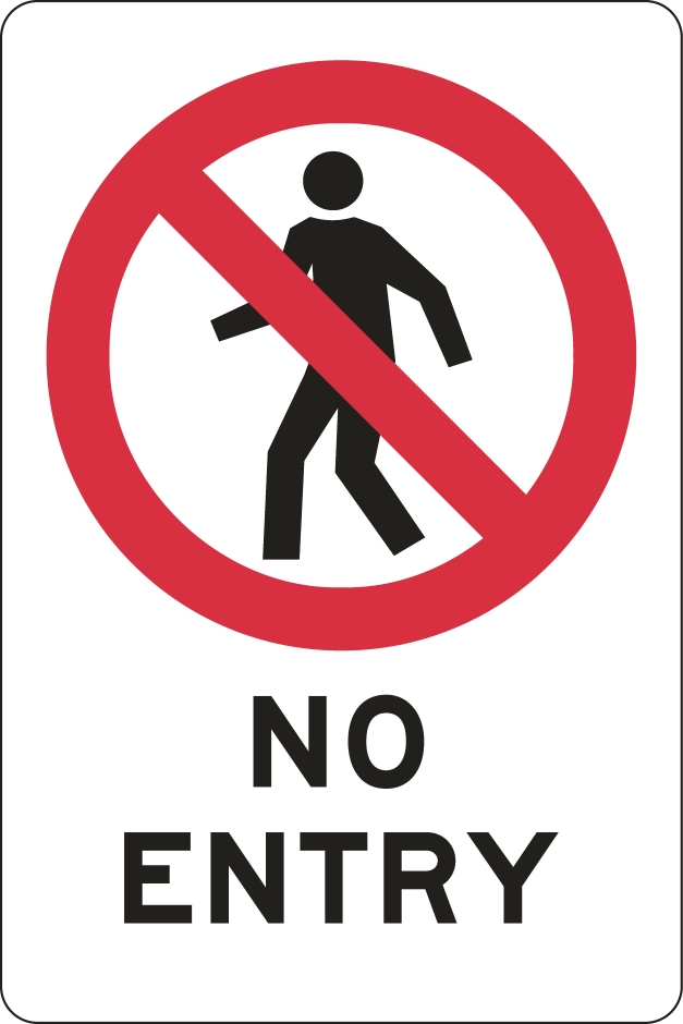 Other view of Safety Sign - Prohibition - No Entry - Polypropylene - Black On White - 300 x 450 mm - Prosafe