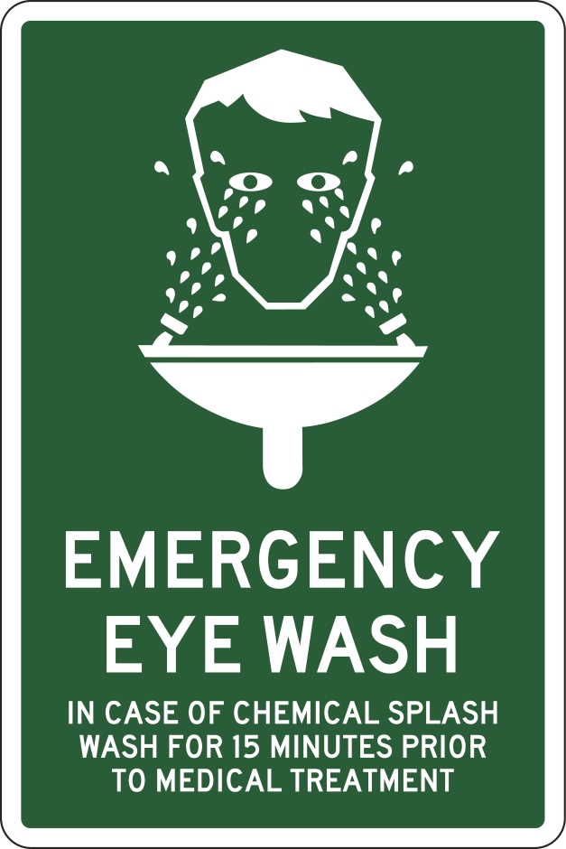 Other view of Safety Sign - Emergency Information - Emergency Eye Wash - Colorbond Steel - White/Green - 225 x 300 mm - Prosafe