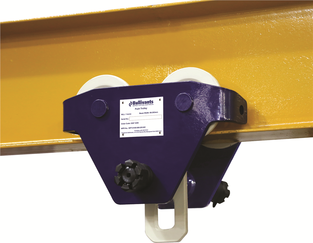 Other view of Bullivants Push Trolley - Beam Trolleys - Purple - 110-203mm - 3T