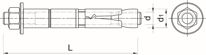 Other view of Mechanical Anchor with Projecting Bolt - High Performance - Hex Head - Steel - Zinc Plated - 10 x 110 mm - 50/Pack - R-SPL-BP-10110/20 - RAWLPLUG