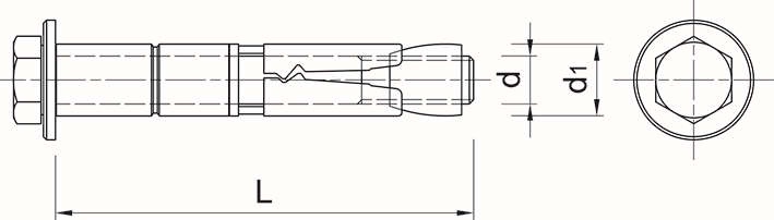 Other view of Mechanical Anchor with Loose Bolt - High Performance - Hex Head - Steel - Zinc Plated - 10 x 140 mm - 50/Pack - R-SPL-10140/60 - RAWLPLUG