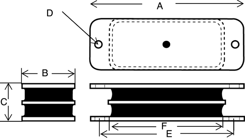 Other view of MOUNT RECTANGULAR PLATE ISOLATOR M206165