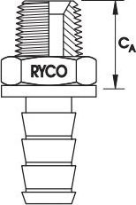 Other view of Push-On Coupling - 1/4" x 1/4" - Hose x Male BSPT - 800 - RYCO