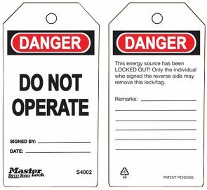 Other view of Safety Tag - Danger Do Not Operate - White/Red/Black - 5-3/4