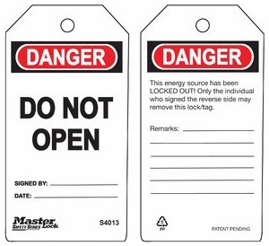 Other view of Safety Tag - Danger Do Not Open - White/Red/Black - 5-3/4" x 3" x 0.063" - S4013 - Guardian Extreme - Master Lock - (6/Pack)